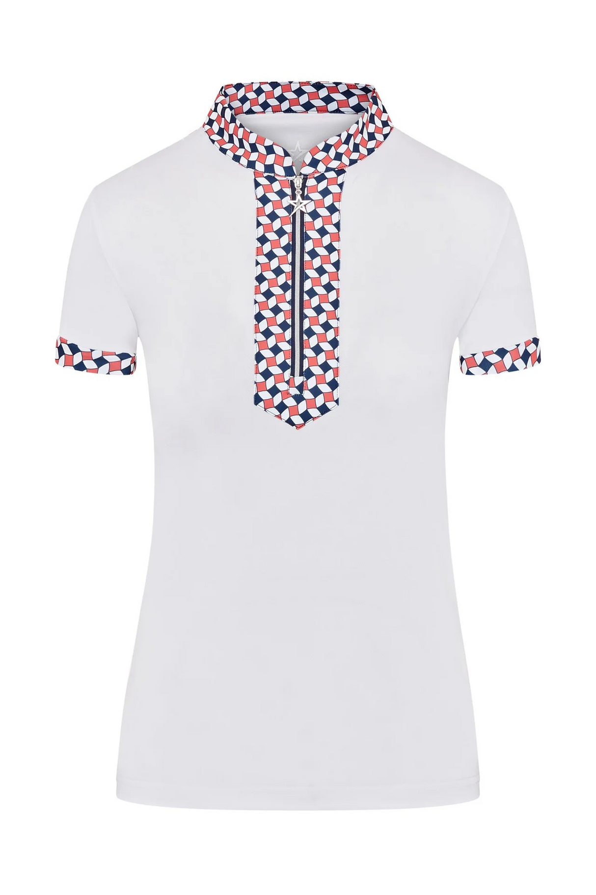 SOS Zest Pattern Cap Sleeve Polo